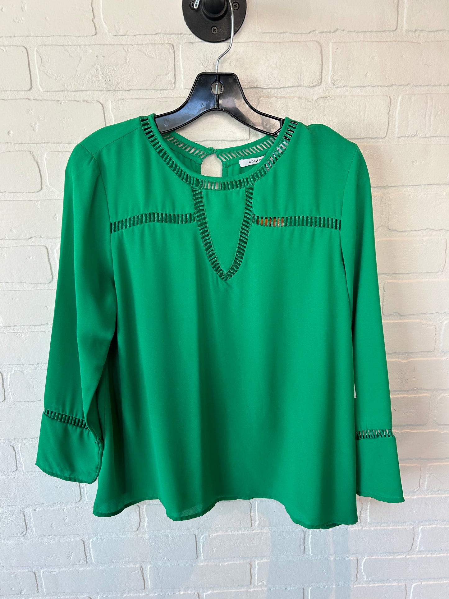 Top Long Sleeve By Collective Concepts In Green, Size: S