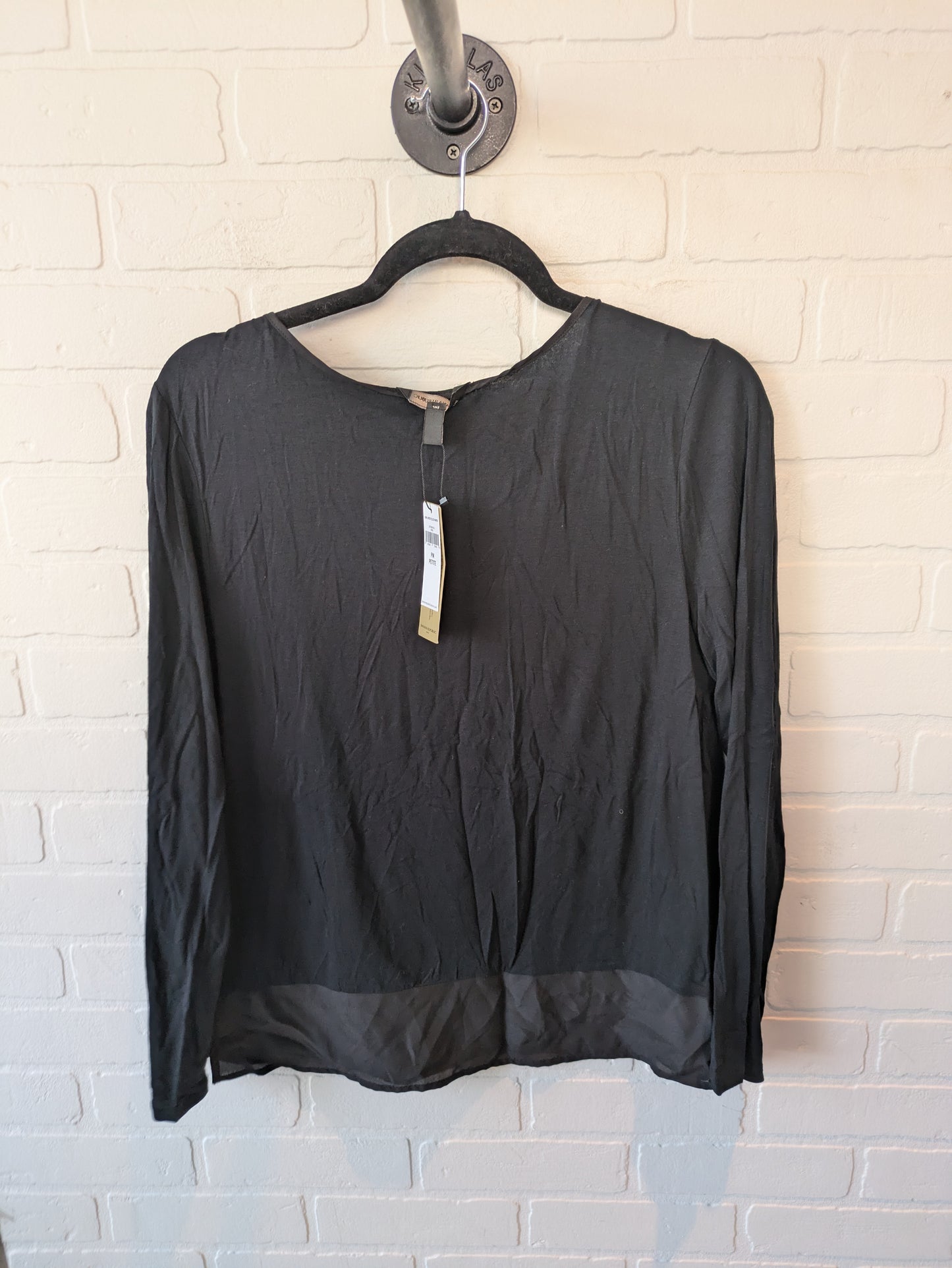 Top Long Sleeve By Banana Republic In Black & Blue, Size: M