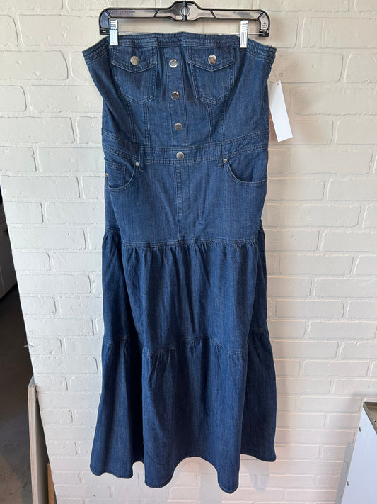 Dress Casual Midi By Bebe In Blue Denim, Size: M