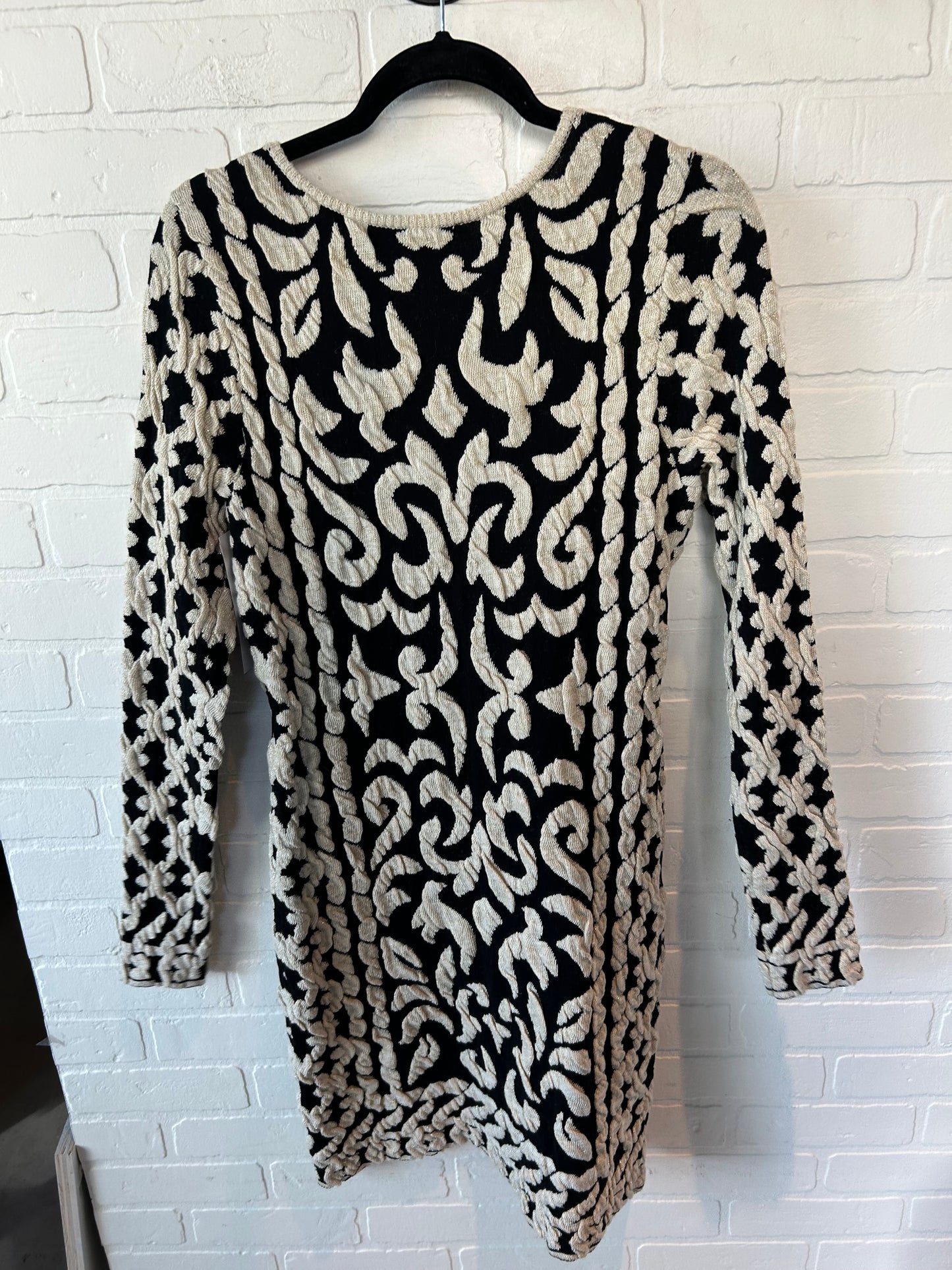 Dress Sweater By Inc In Black & Cream, Size: L