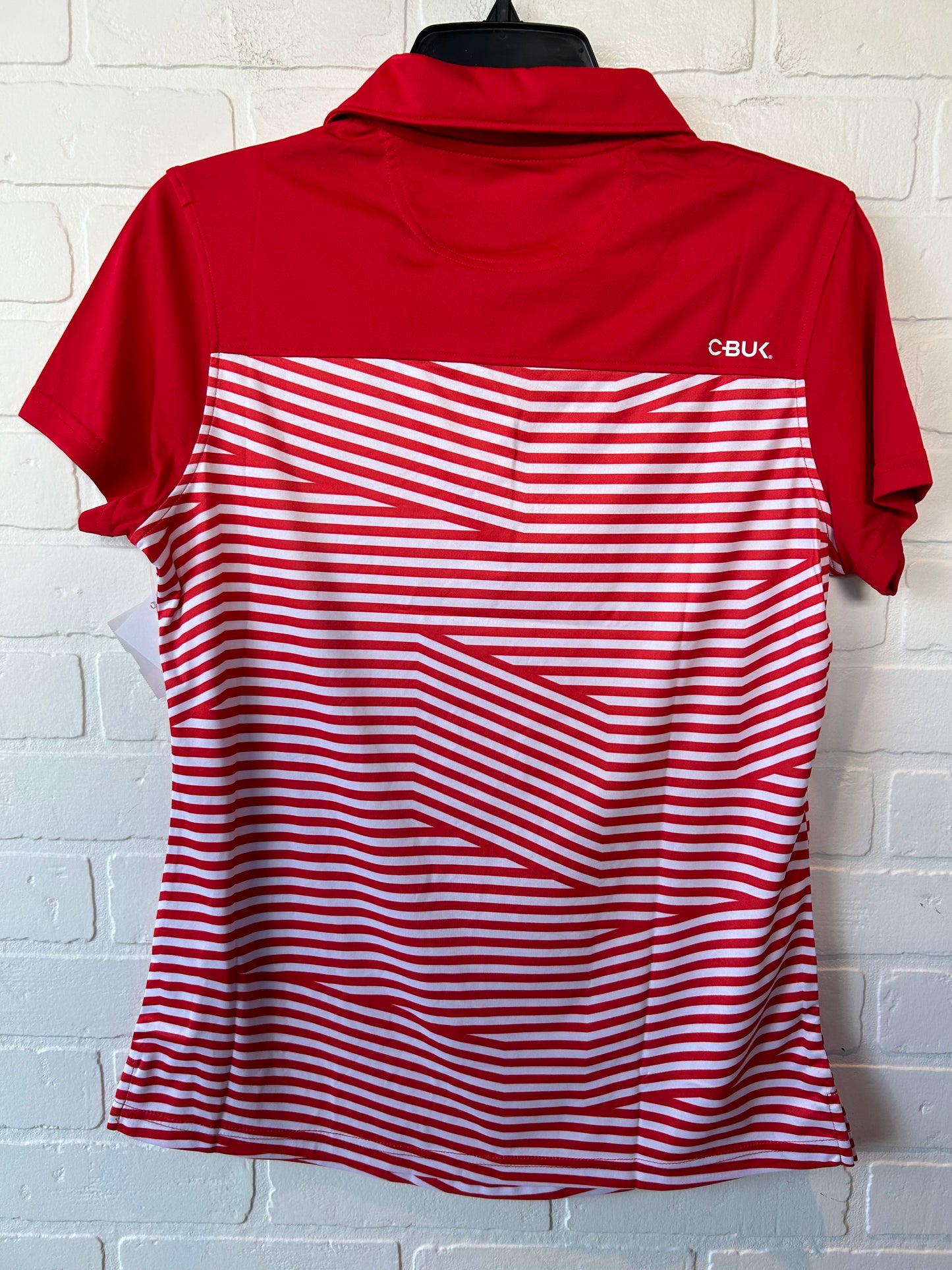 Athletic Top Short Sleeve By C-Buk In Red & White, Size: M