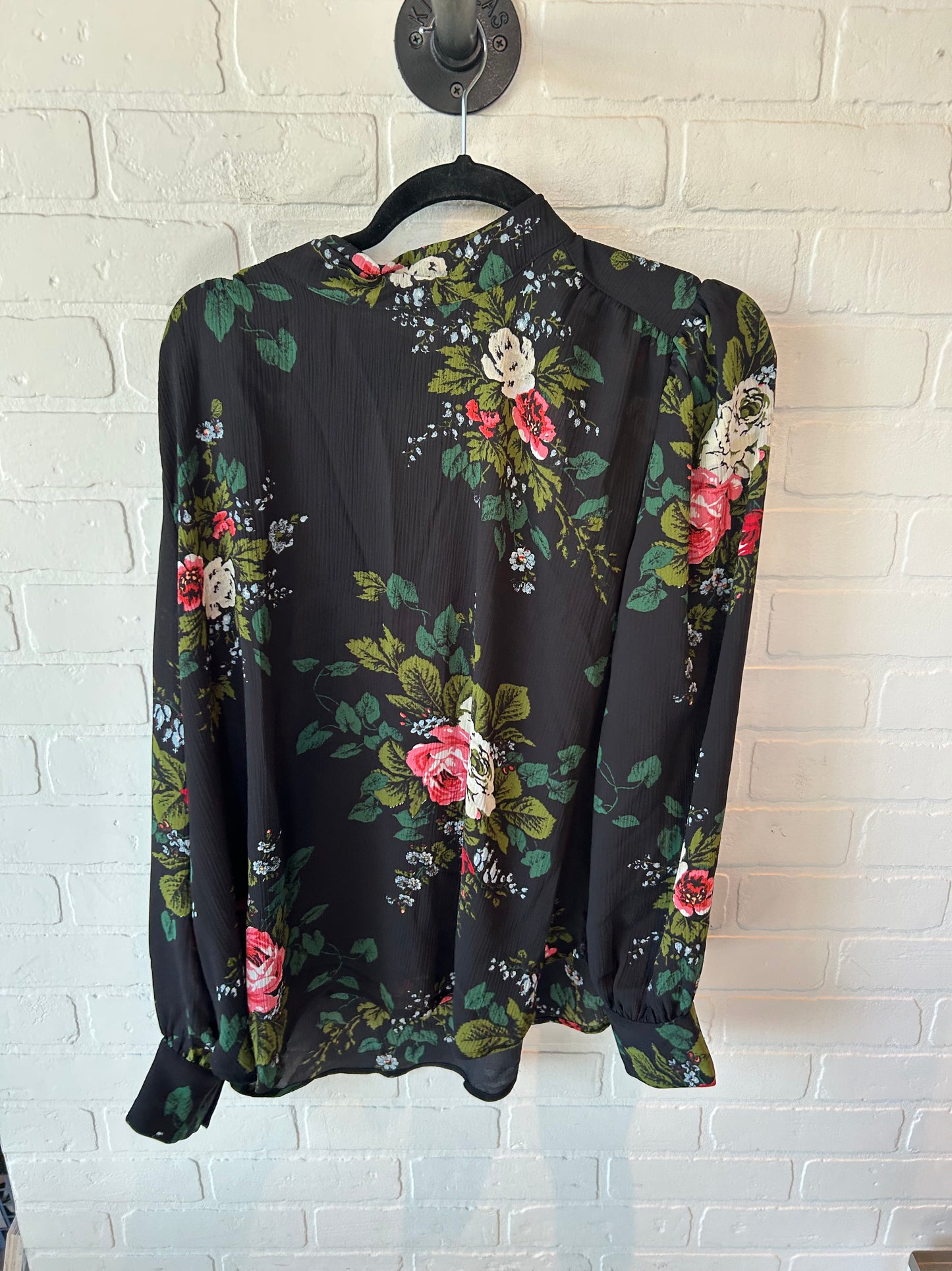 Top Long Sleeve By Loft In Black & Green, Size: Xl