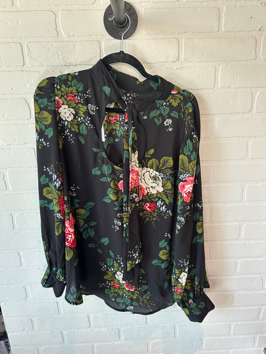 Top Long Sleeve By Loft In Black & Green, Size: Xl