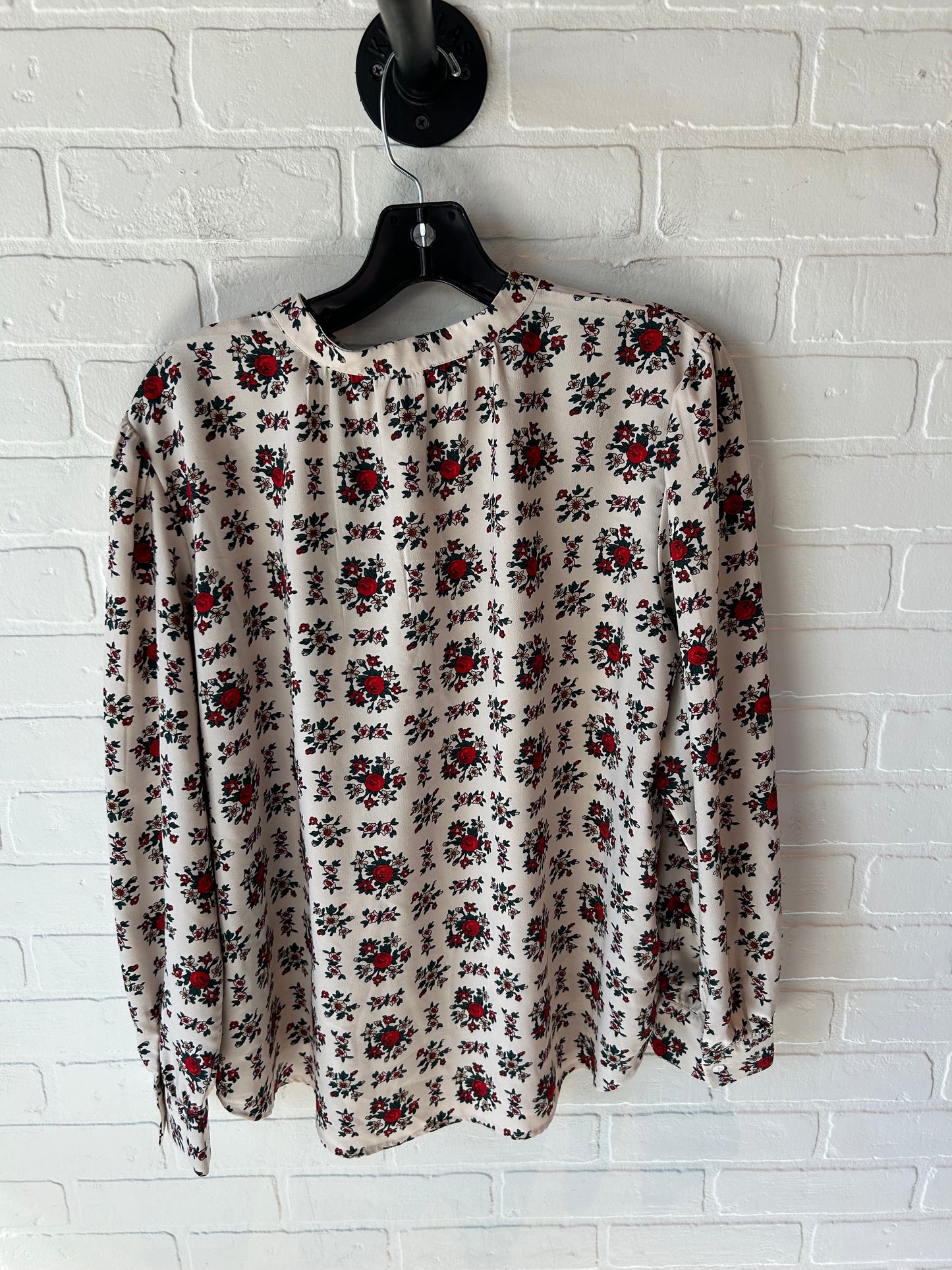 Top Long Sleeve By Loft In Red & Tan, Size: L