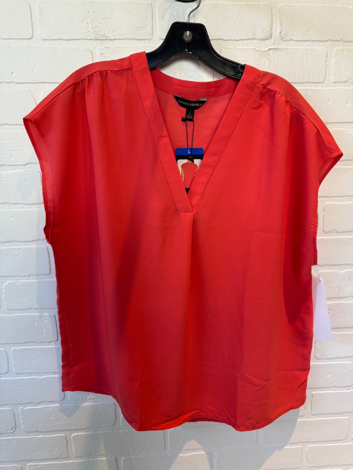 Top Short Sleeve By Banana Republic In Orange, Size: L