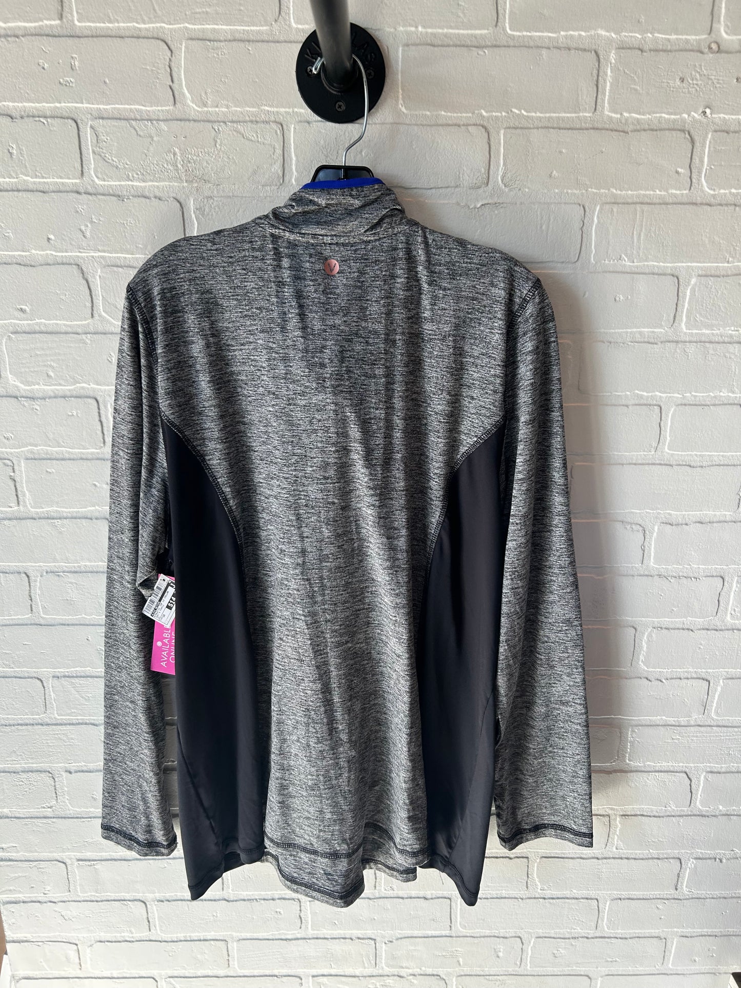 Athletic Top Long Sleeve Collar By Livi Active In Grey & Purple, Size: 3x