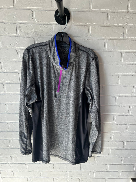 Athletic Top Long Sleeve Collar By Livi Active In Grey & Purple, Size: 3x