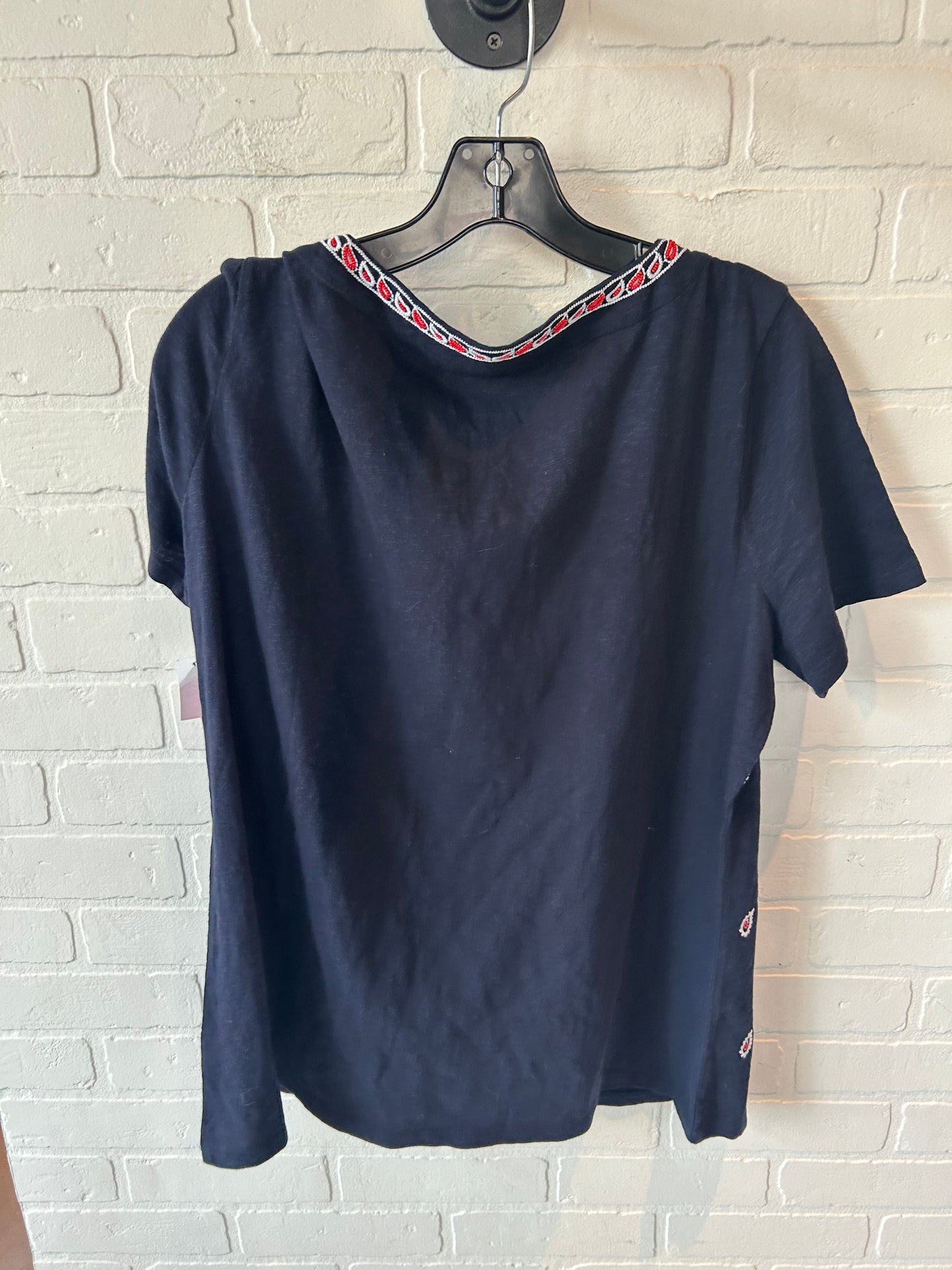 Top Short Sleeve By Talbots In Blue & Red & White, Size: 1x