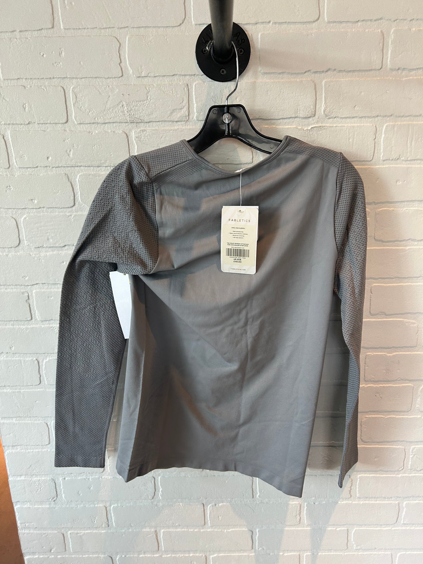 Athletic Top Long Sleeve Crewneck By Fabletics In Grey, Size: S