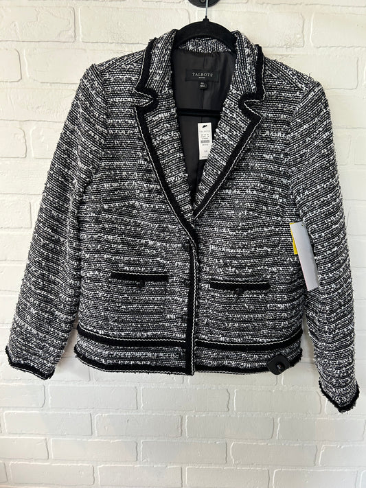 Blazer By Talbots In Black & White, Size: Mp