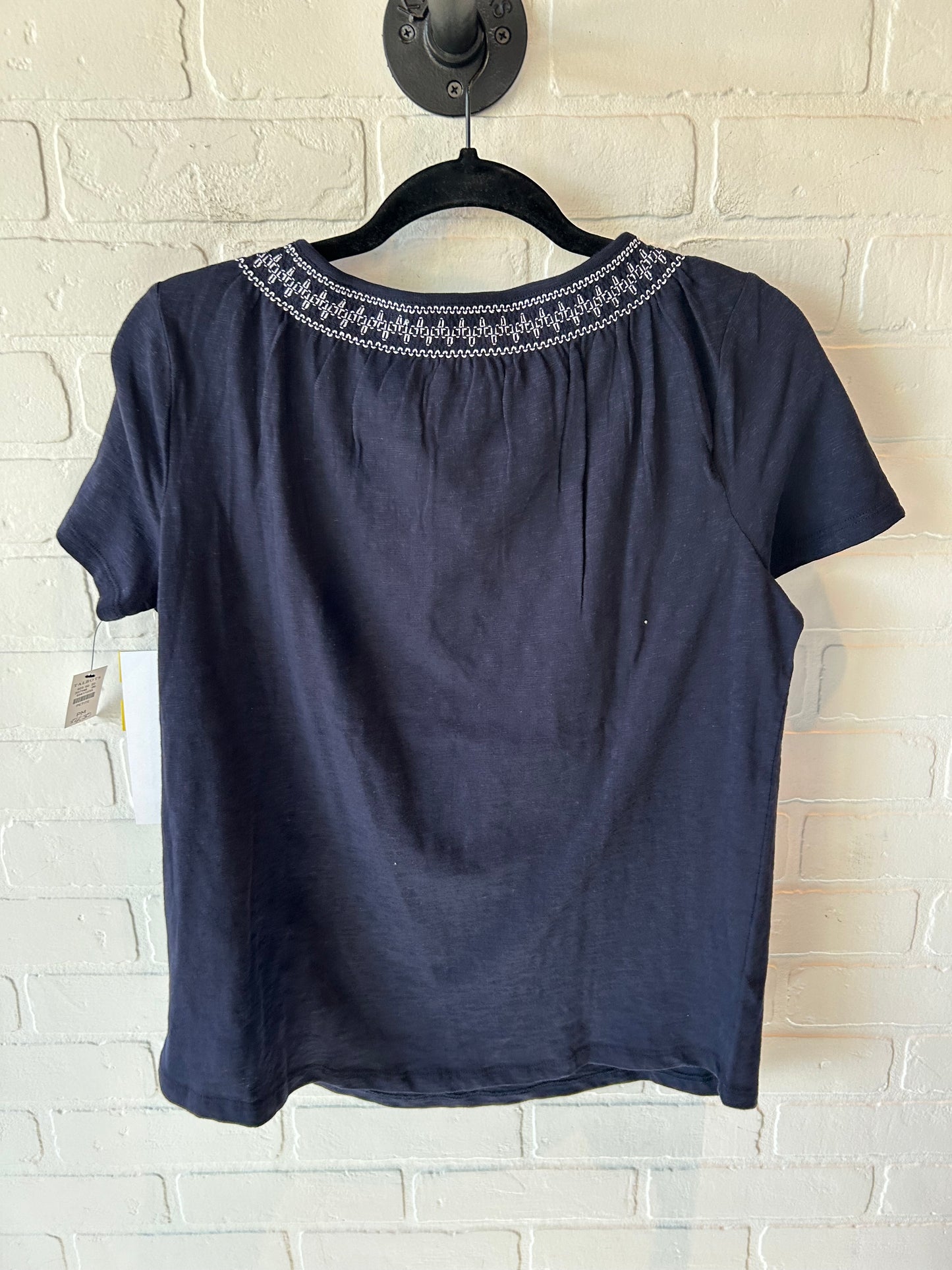 Top Short Sleeve By Talbots In Blue & White, Size: Mp