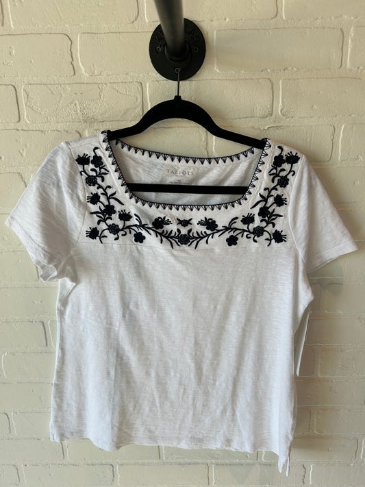 Top Short Sleeve By Talbots In Black & White, Size: Mp