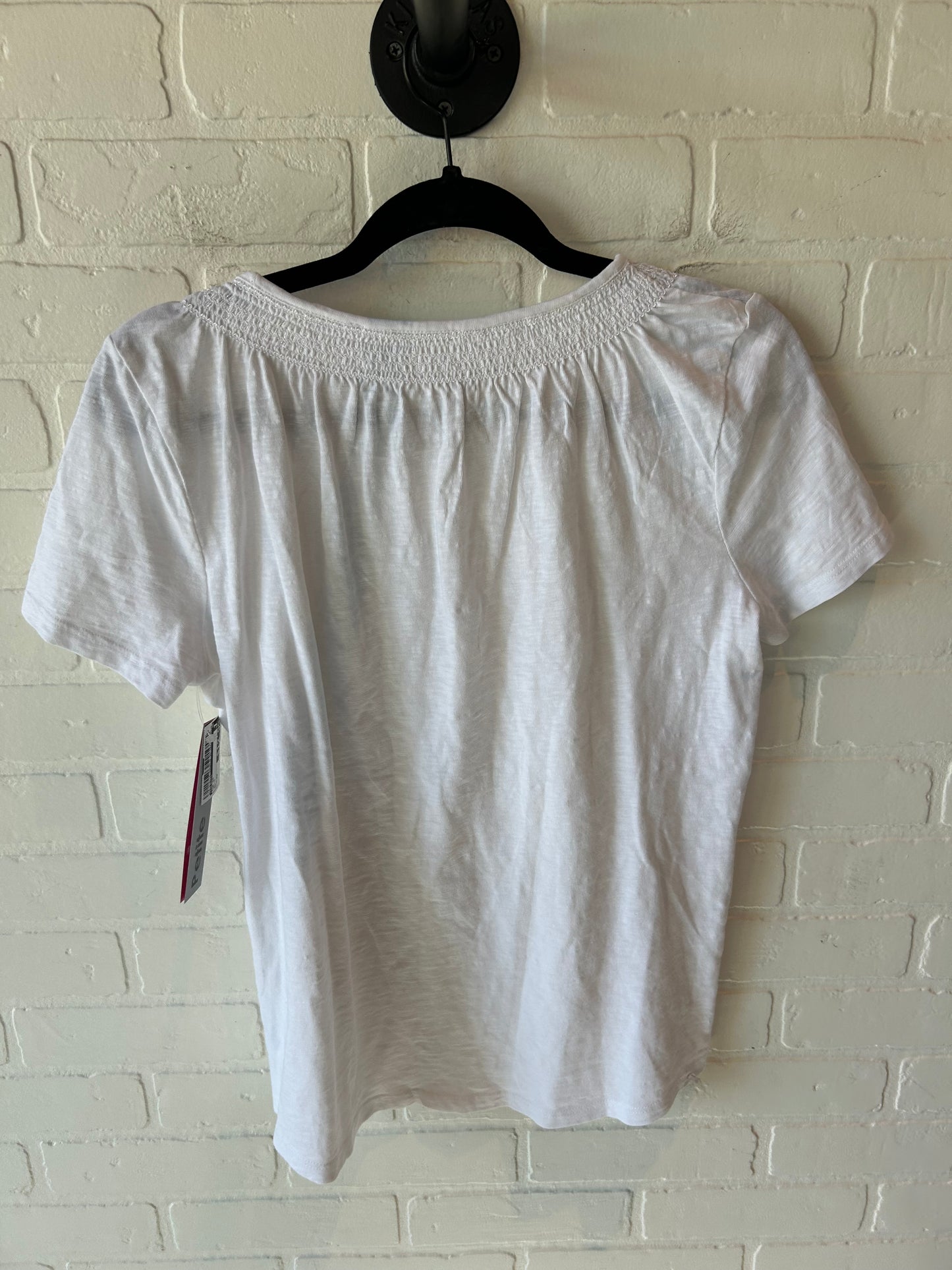 Top Short Sleeve By Talbots In White, Size: Mp