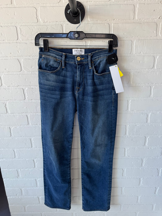 Jeans Straight By Frame In Blue Denim, Size: 2