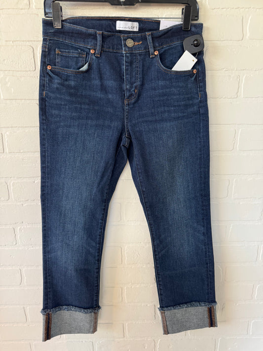 Jeans Straight By Loft In Blue Denim, Size: 4p