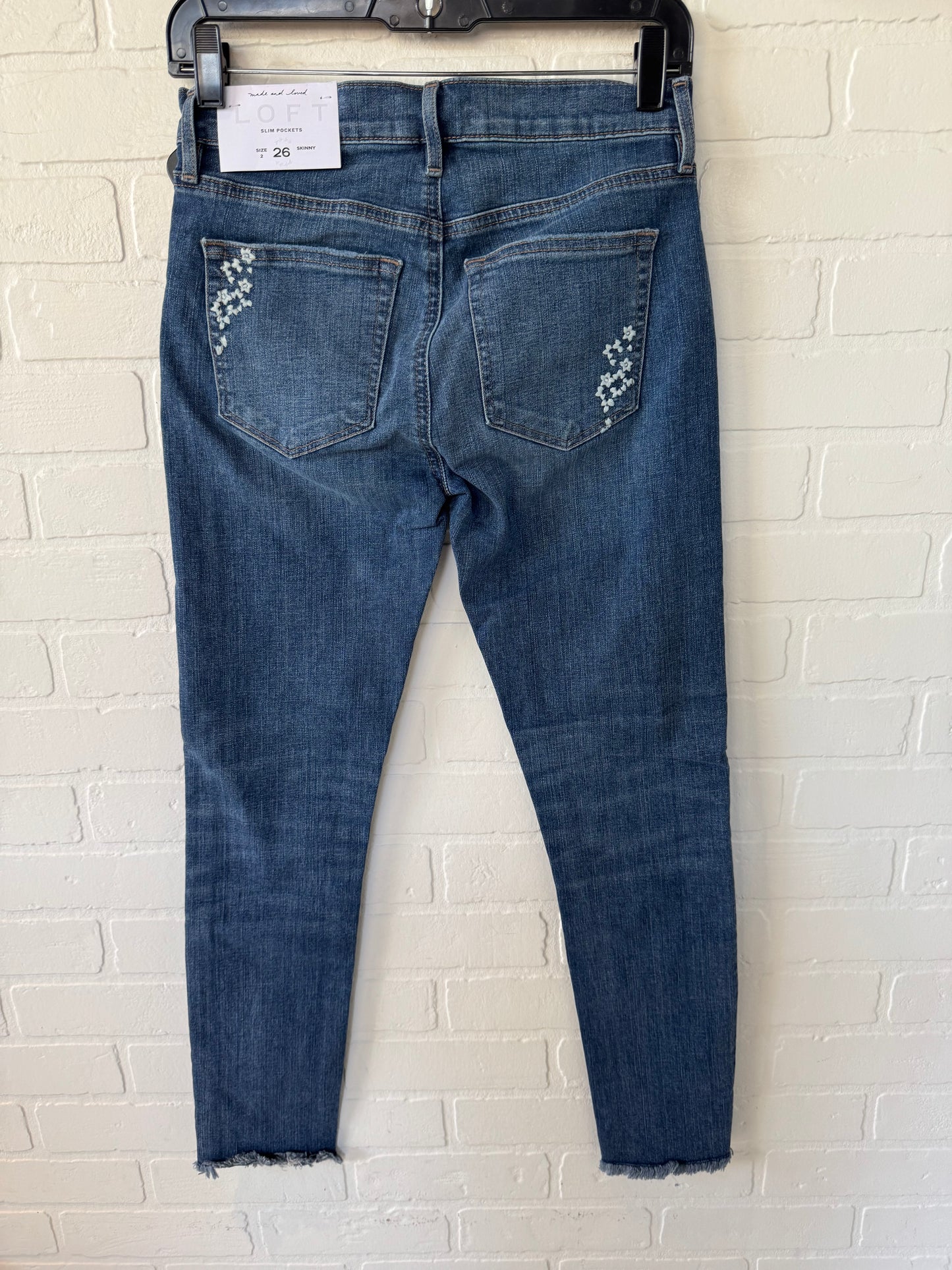 Jeans Skinny By Loft In Blue Denim, Size: 2