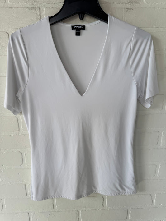 Top Short Sleeve By Express In White, Size: M