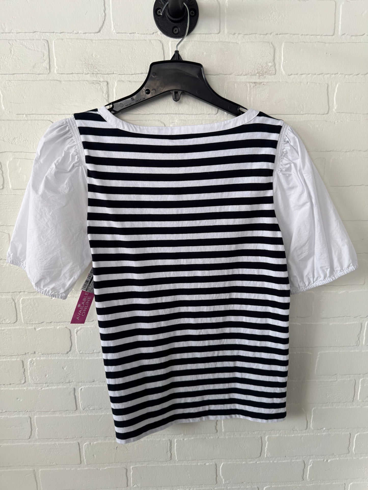 Top Short Sleeve By Talbots In Blue & White, Size: M