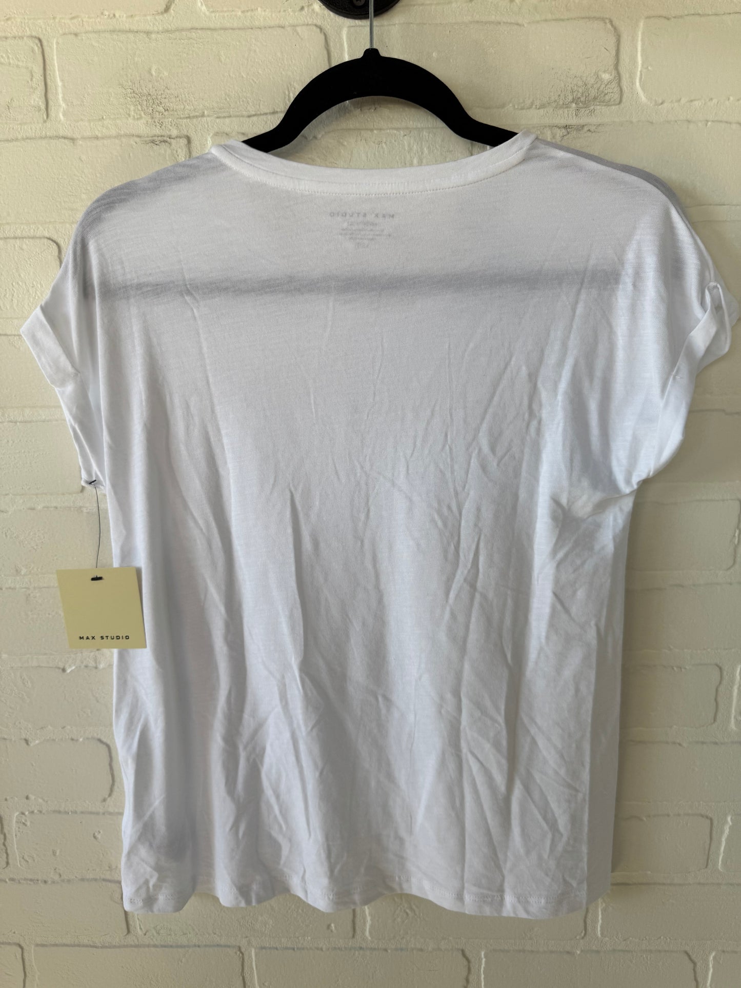 Top Short Sleeve Basic By Max Studio In White, Size: Xs