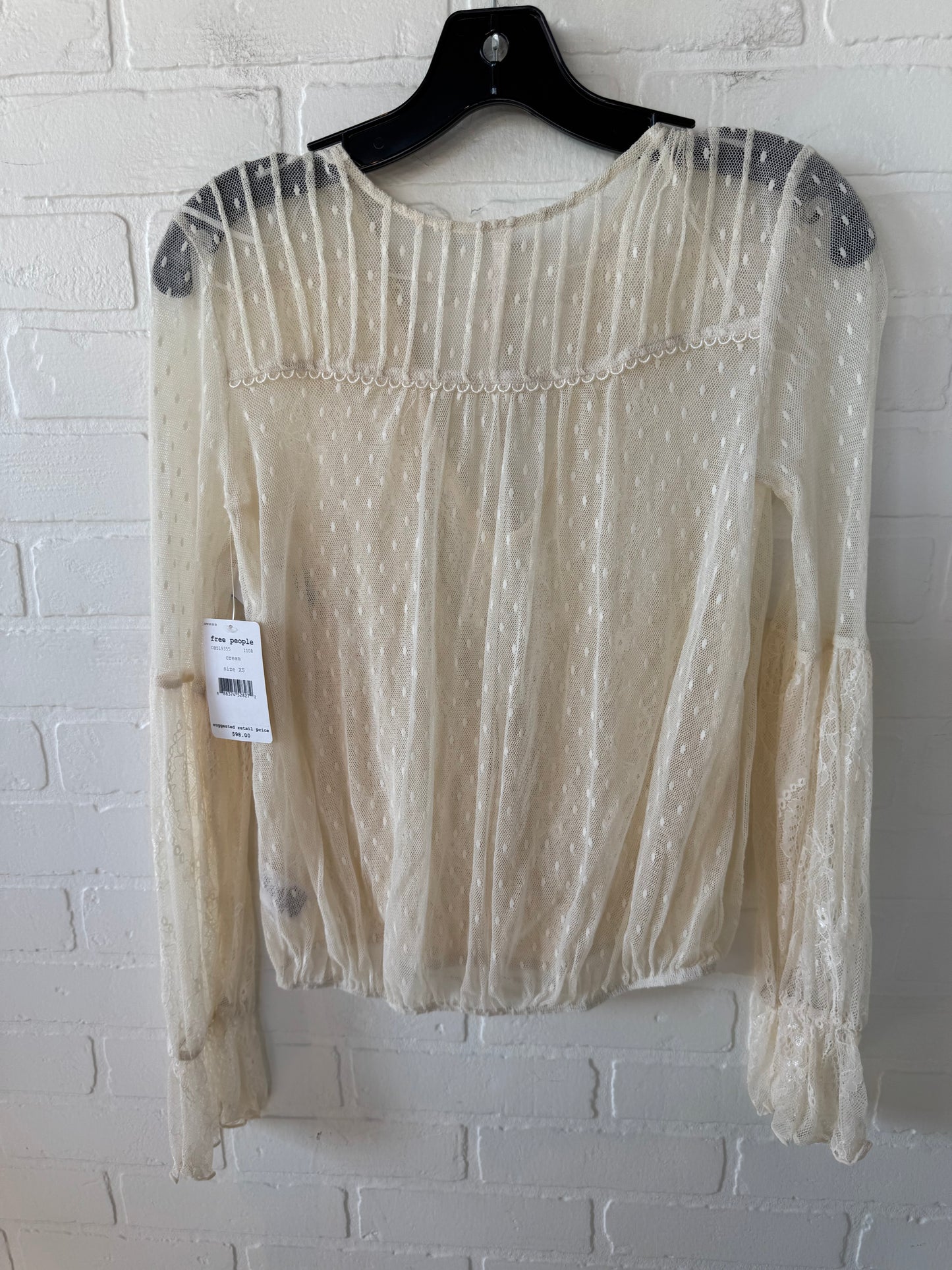 Top Long Sleeve By Free People In Cream, Size: Xs