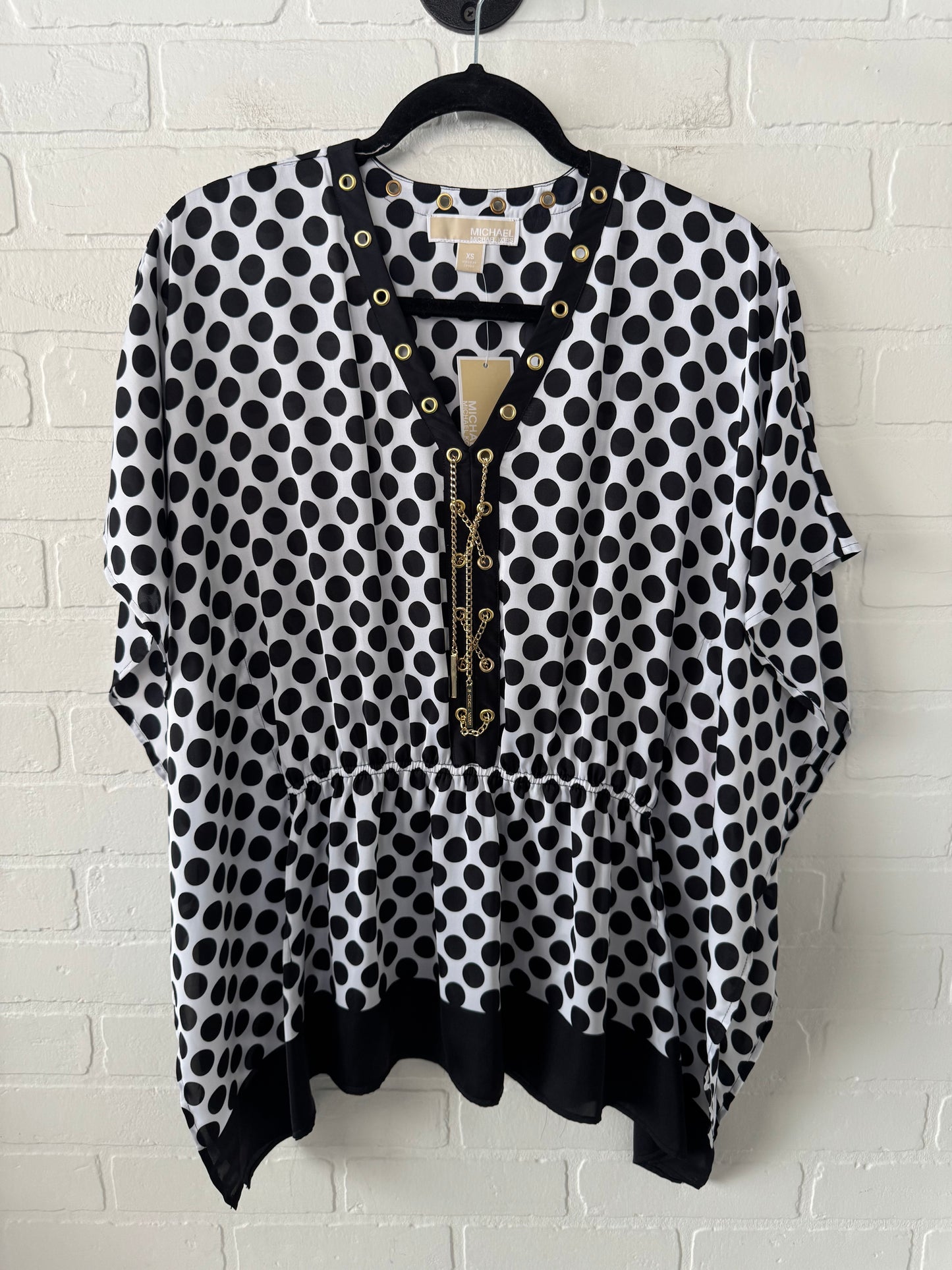 Top Short Sleeve By Michael By Michael Kors In Black & White, Size: Xs