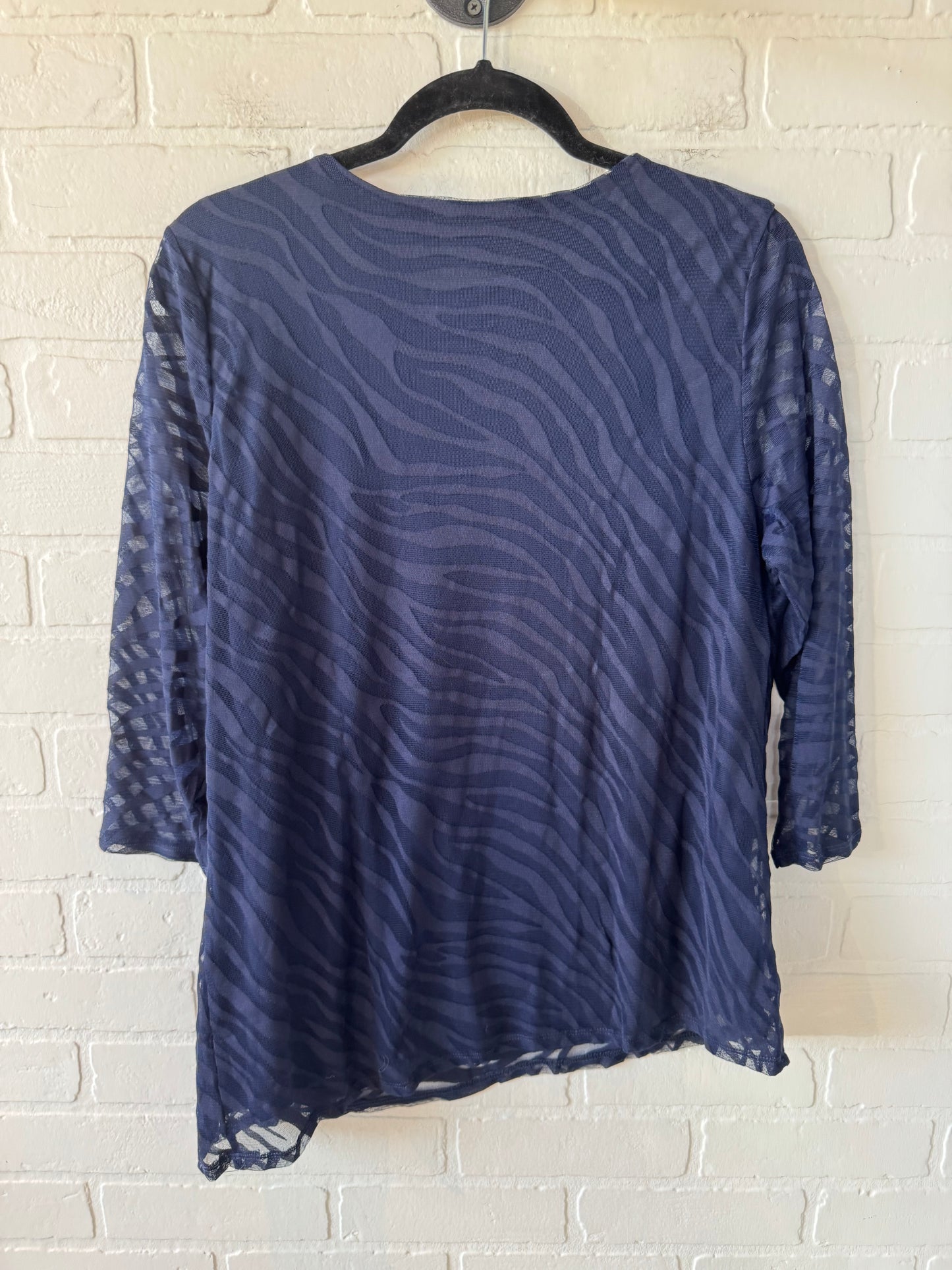 Top Long Sleeve By Jm Collections In Blue, Size: Xlp