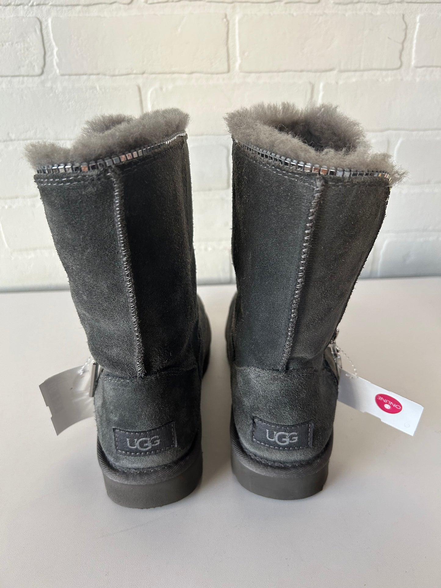 Boots Designer By Ugg In Grey, Size: 5