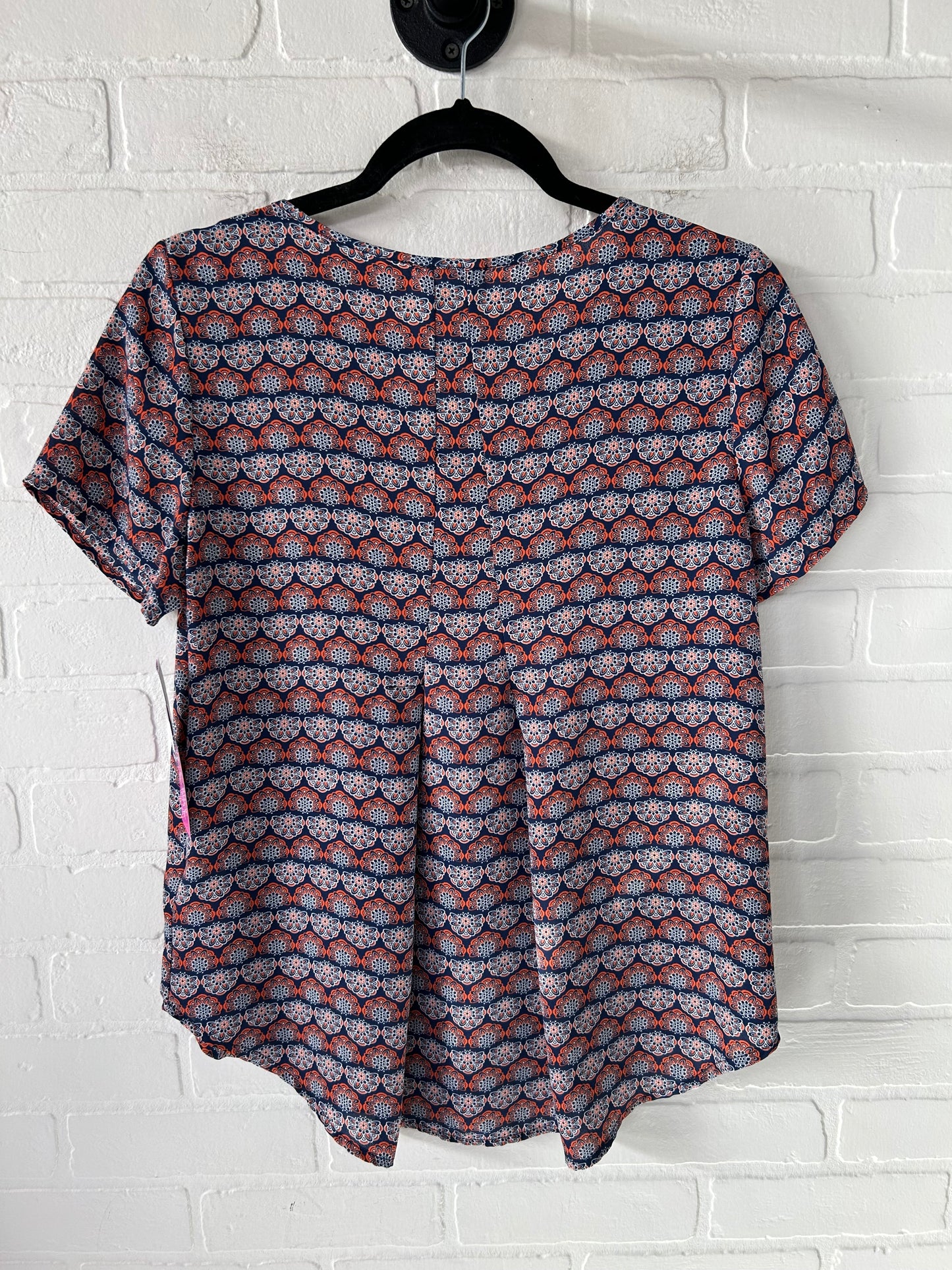 Top Short Sleeve By Pleione In Blue & Orange, Size: S