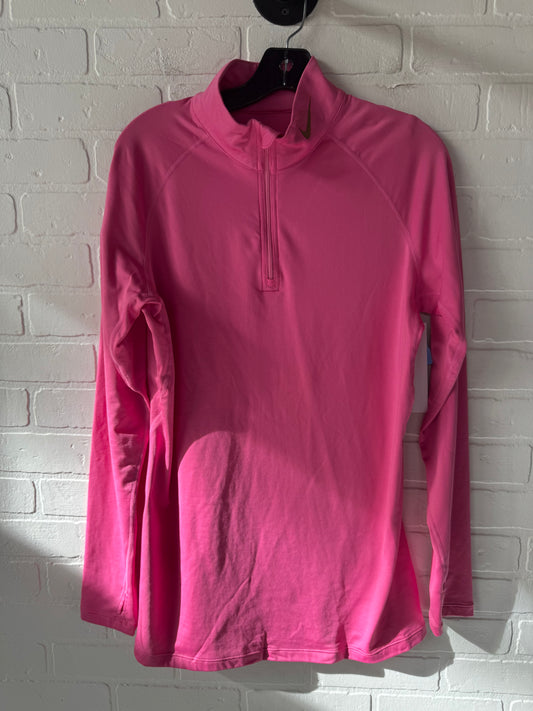 Athletic Top Long Sleeve Collar By Nike In Pink, Size: Xl