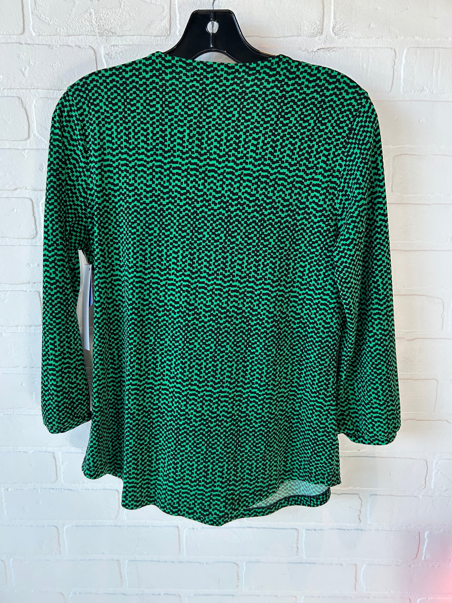 Top Long Sleeve By Liz Claiborne In Black & Green, Size: S