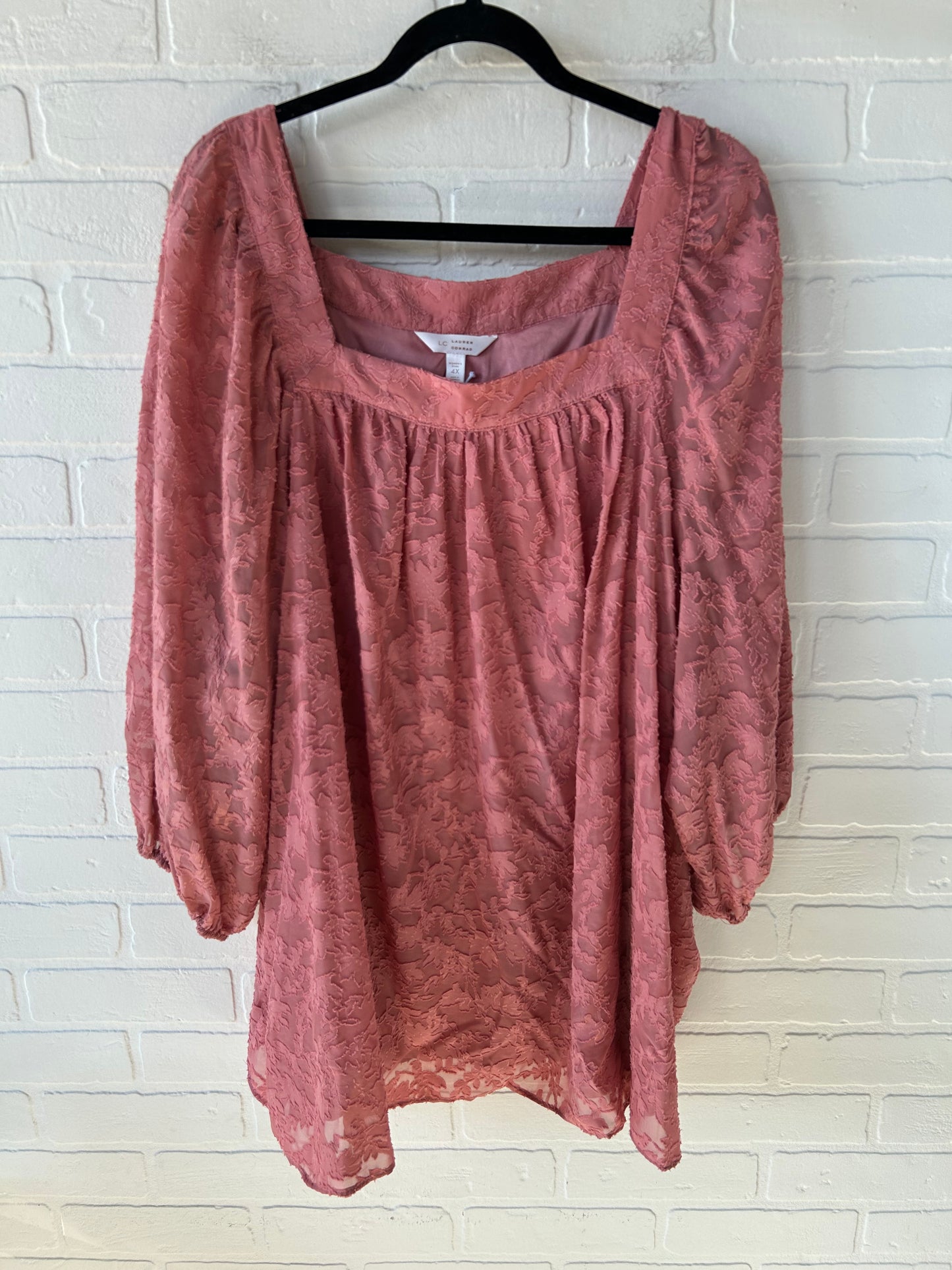 Top Long Sleeve By Lc Lauren Conrad In Pink, Size: 4x