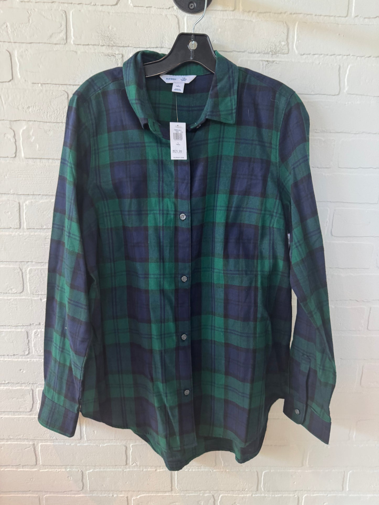 Top Long Sleeve By Old Navy In Blue & Green, Size: L