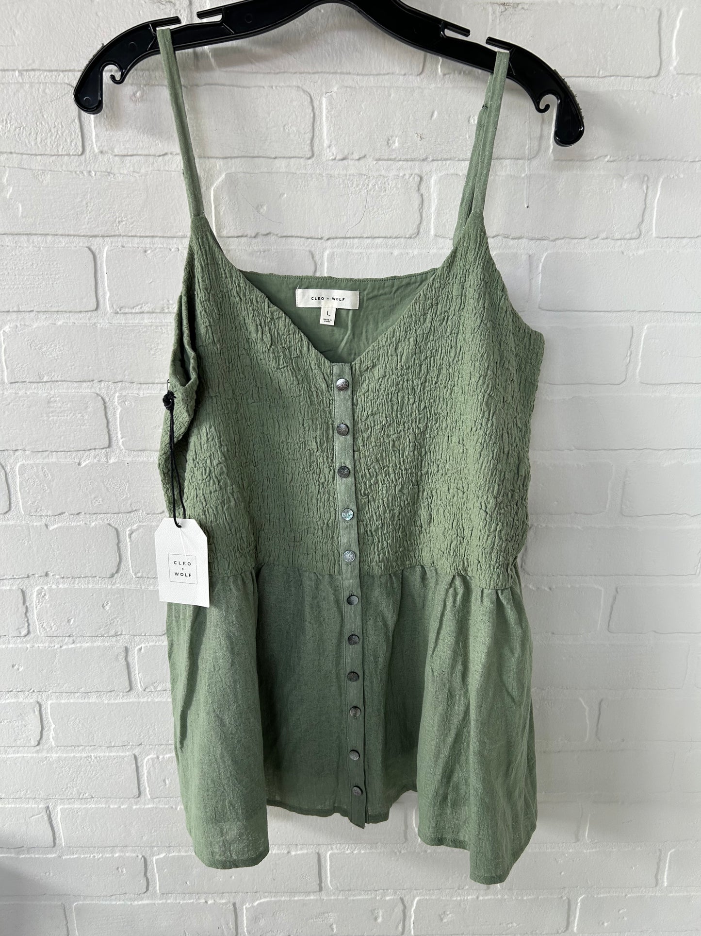 Top Sleeveless By Clothes Mentor In Green, Size: L