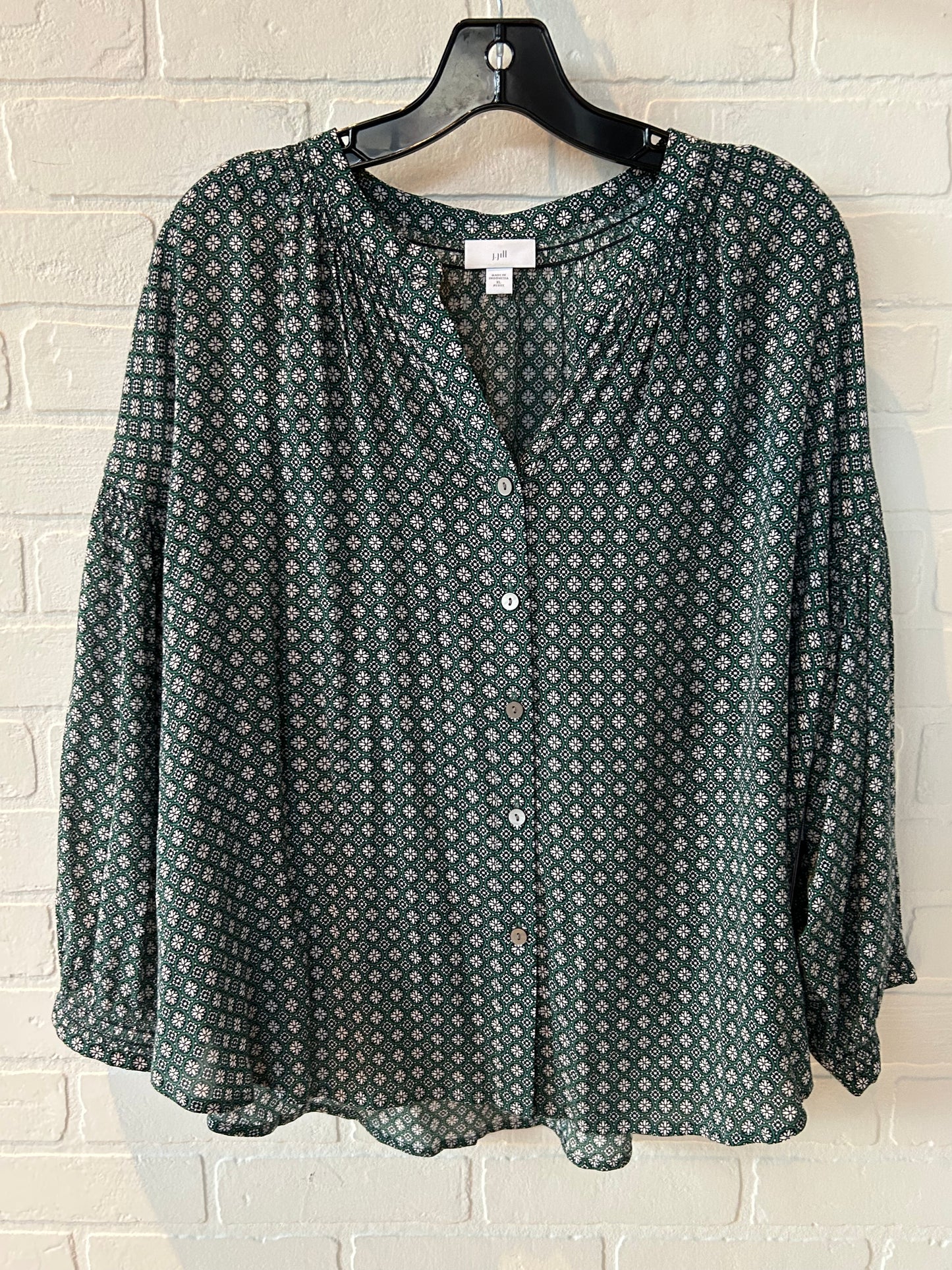 Top Long Sleeve By J. Jill In Green, Size: Xlp