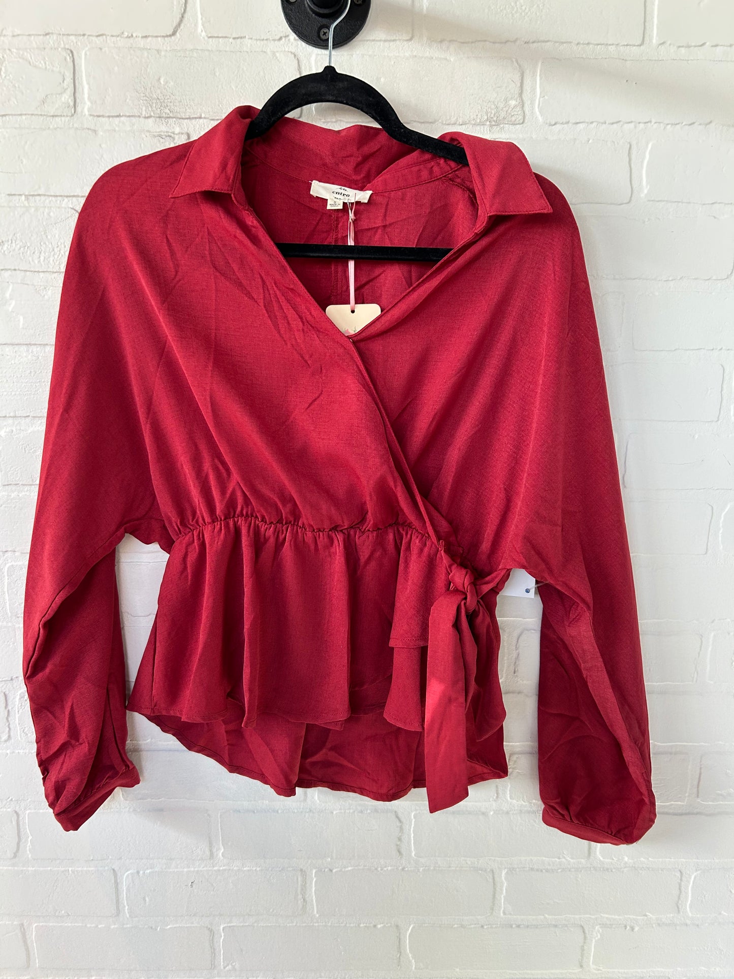 Top Long Sleeve By Entro In Red, Size: S