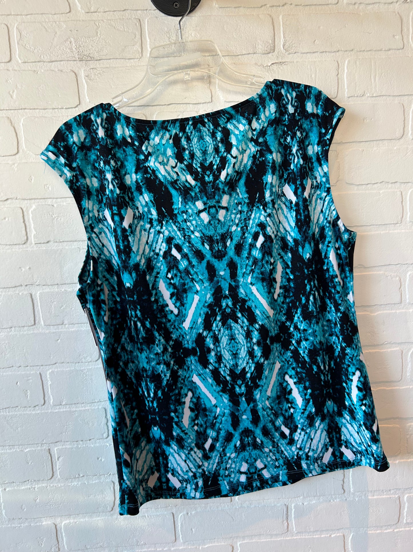 Top Sleeveless By Calvin Klein In Black & Blue, Size: L