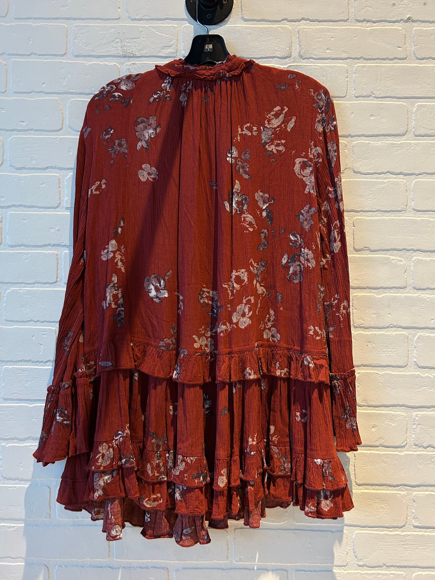 Tunic Long Sleeve By Free People In Red, Size: M