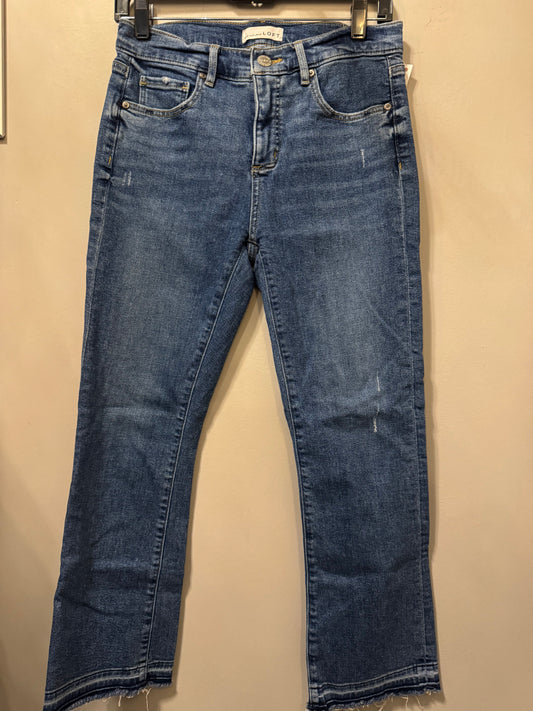 Jeans Cropped By Loft In Blue Denim, Size: 4