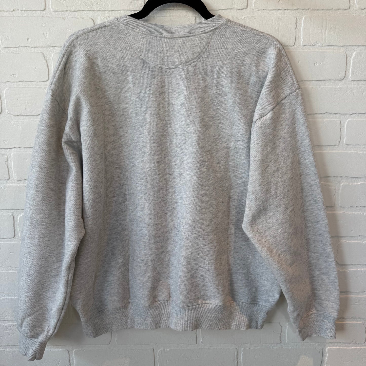 Sweatshirt Crewneck By Pink In Grey & White, Size: L