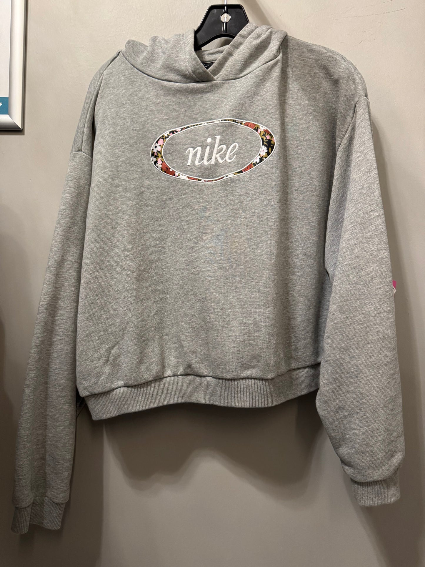 Athletic Sweatshirt Hoodie By Nike In Grey, Size: Xl