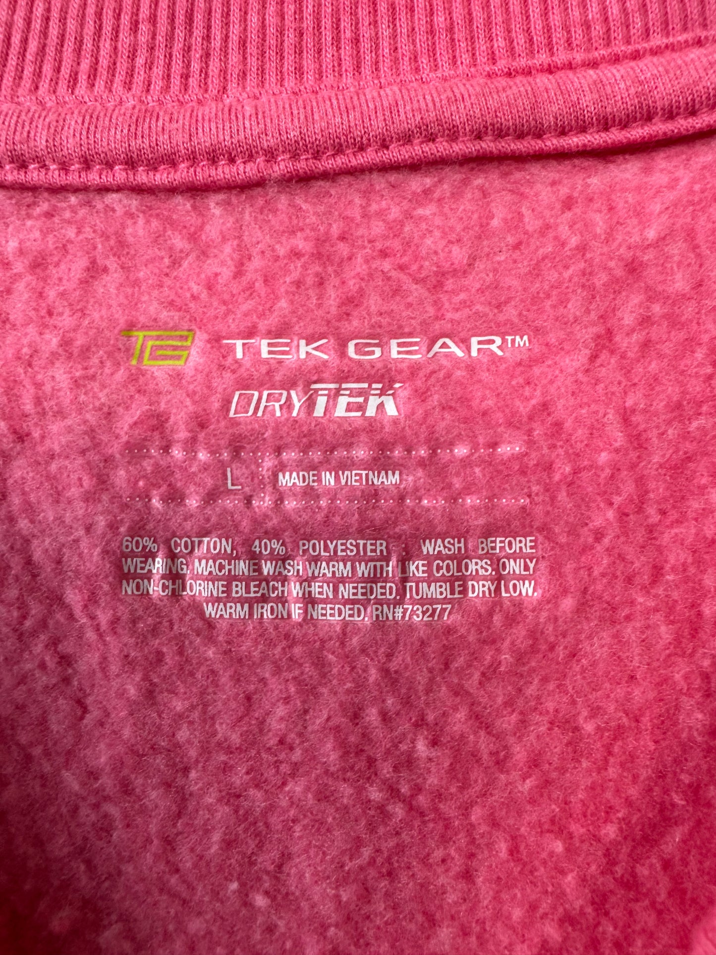 Athletic Sweatshirt Crewneck By Tek Gear In Pink, Size: L