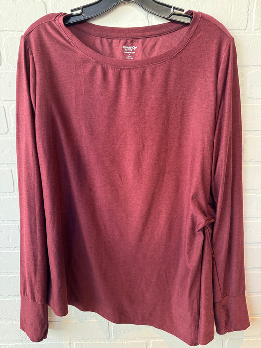 Athletic Top Long Sleeve Crewneck By Old Navy In Red, Size: L