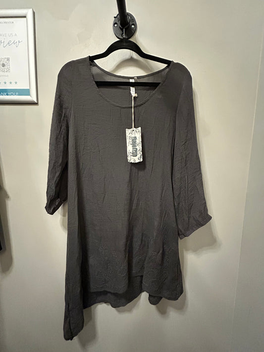 Tunic Long Sleeve By Monoreno In Grey, Size: L