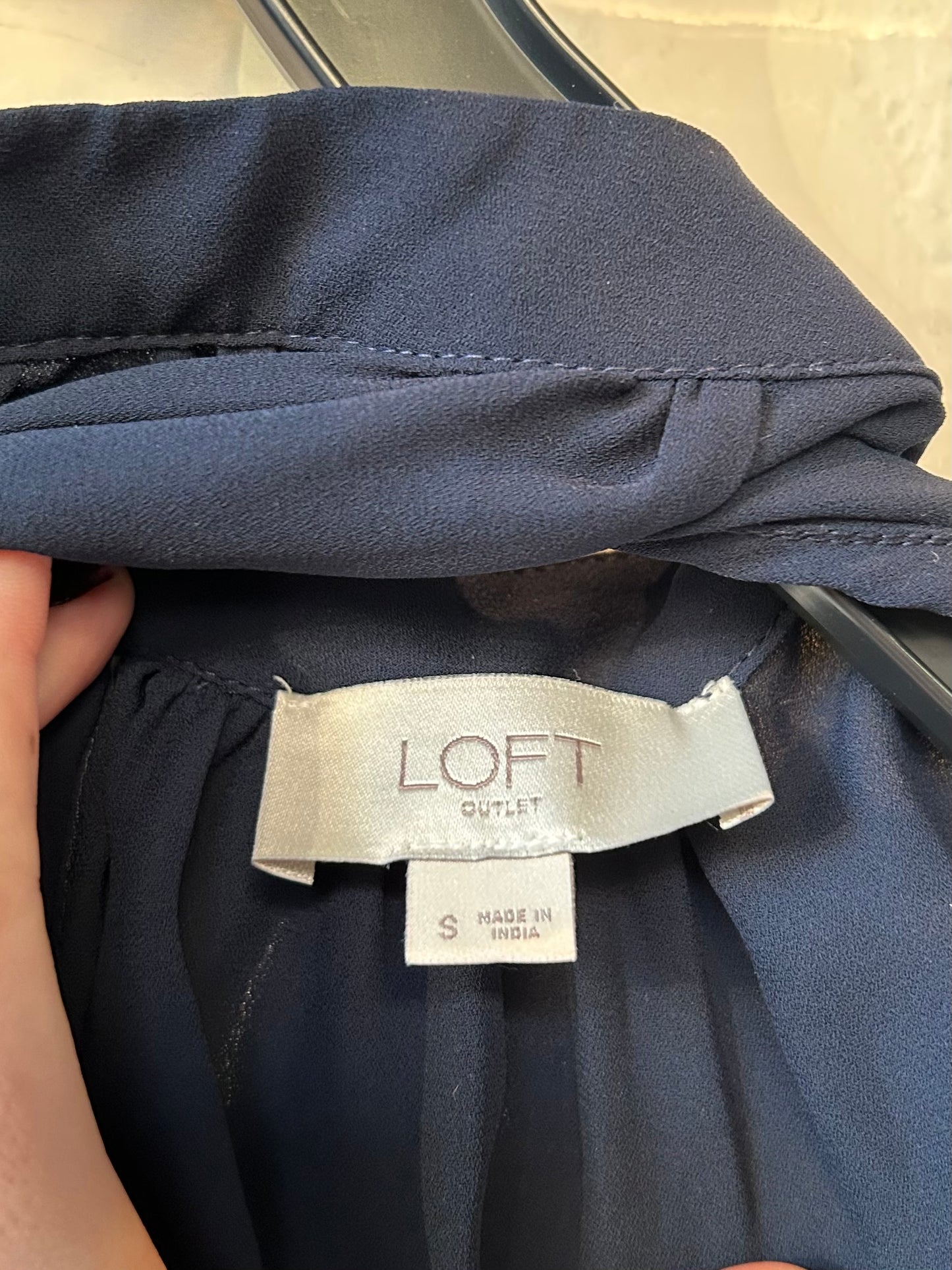 Top Sleeveless By Loft In Blue, Size: L