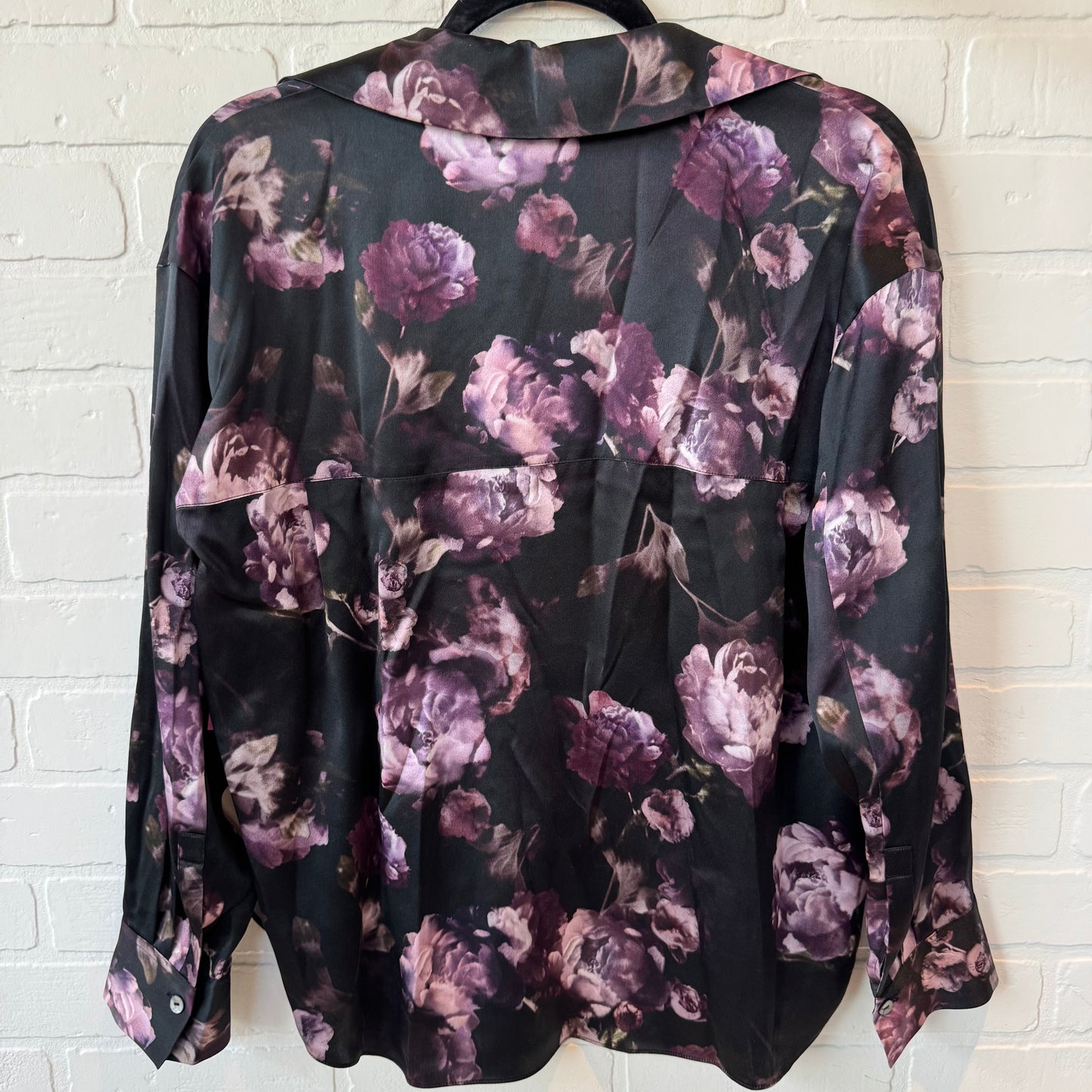 Top Long Sleeve By Vince In Black & Purple, Size: S