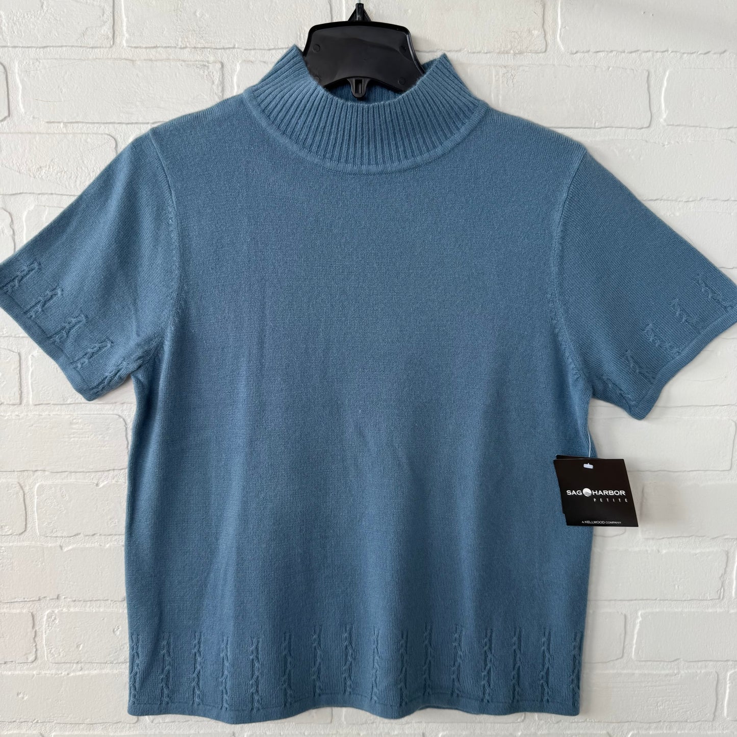 Sweater Short Sleeve By Sag Harbor In Blue, Size: Lp