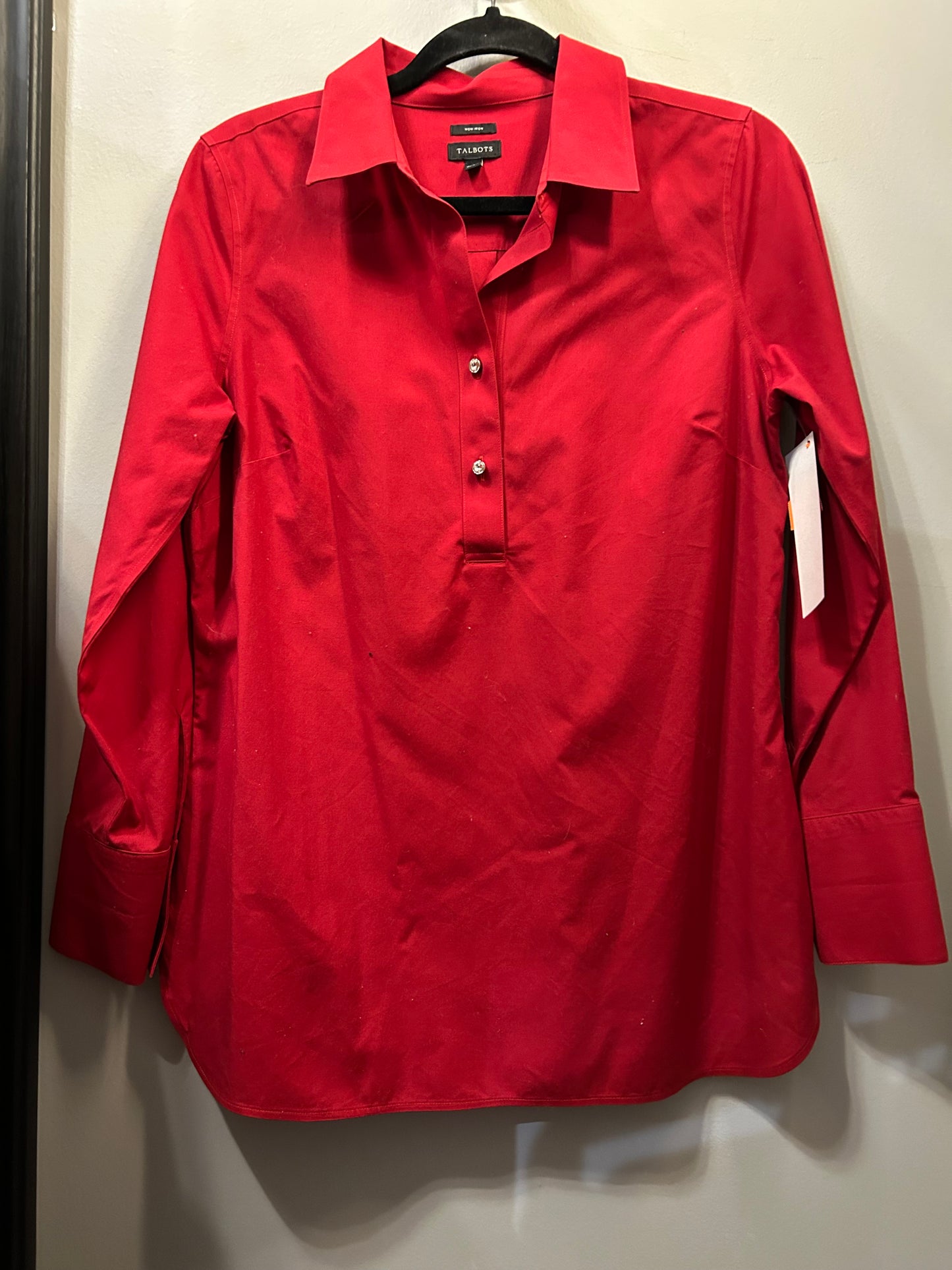 Top Long Sleeve By Talbots In Red, Size: S