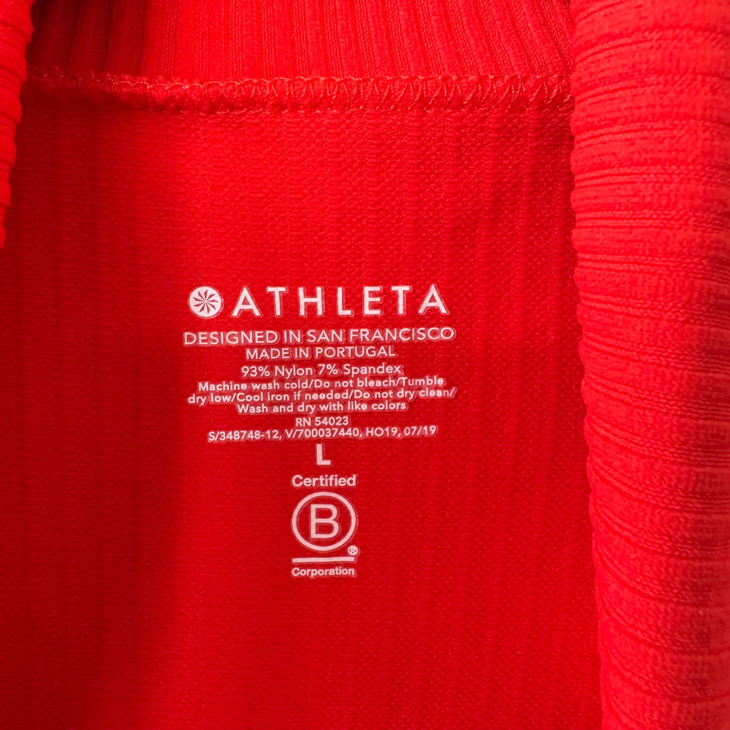 Athletic Top Long Sleeve Collar By Athleta In Orange, Size: L