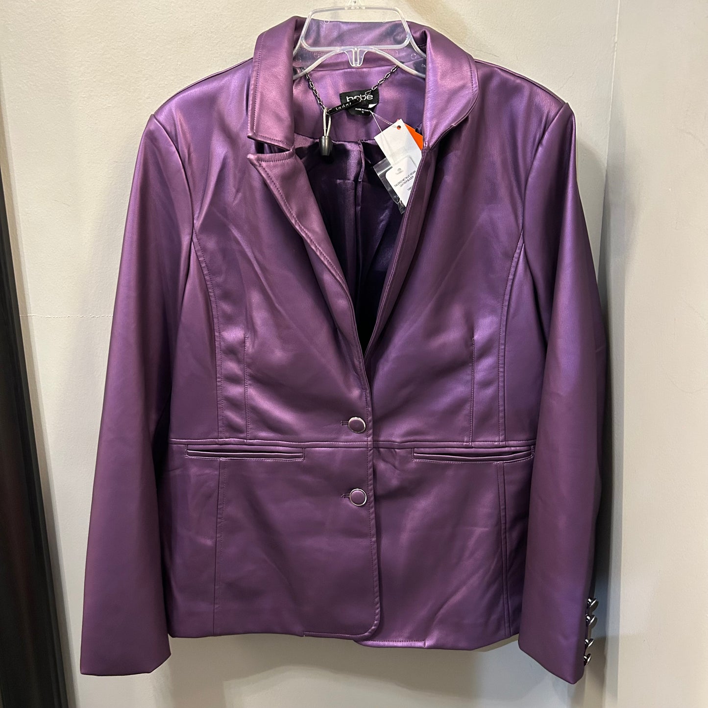 Jacket Moto By Bebe In Purple, Size: L