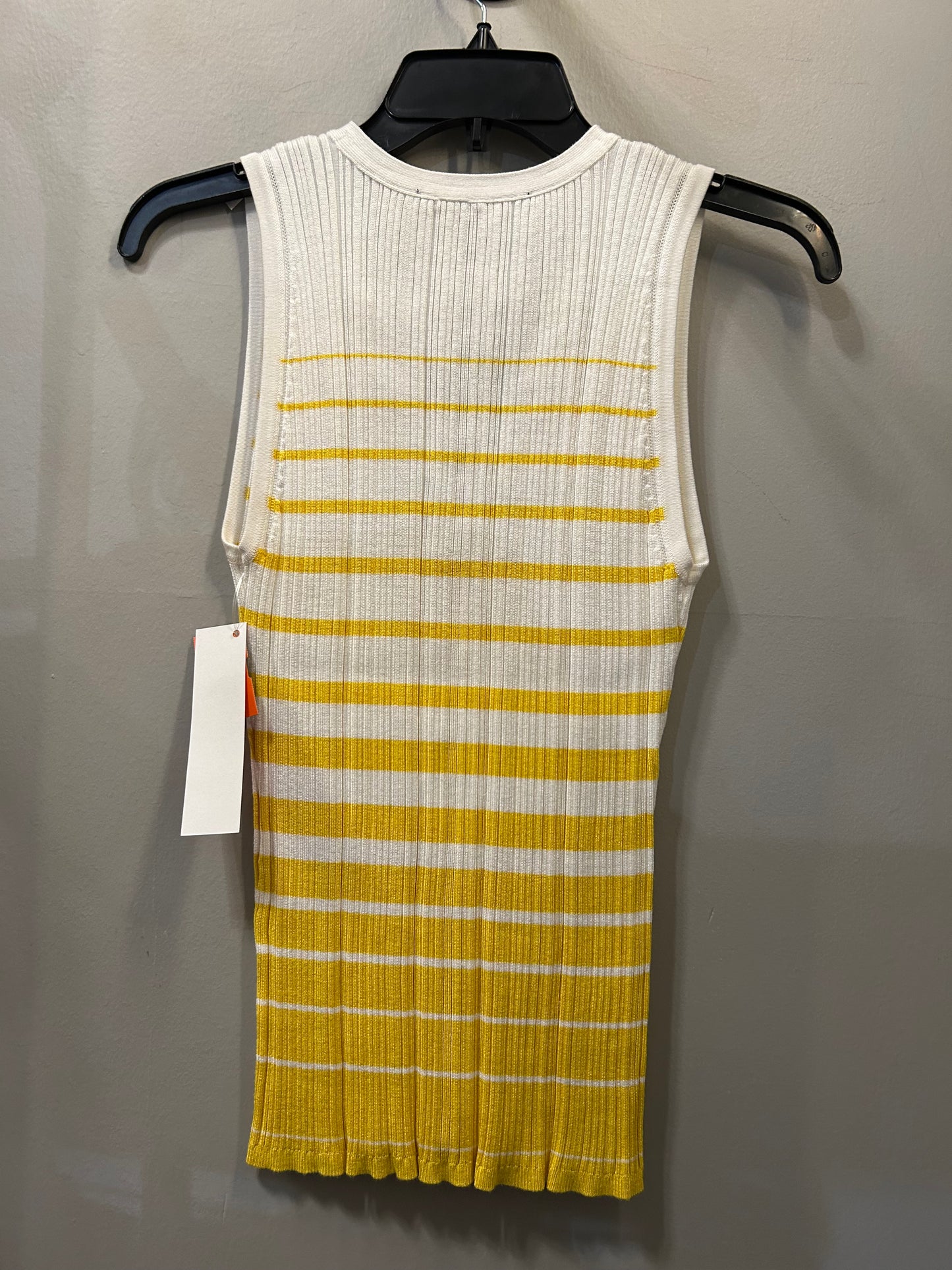 Top Sleeveless By White House Black Market In White & Yellow, Size: M